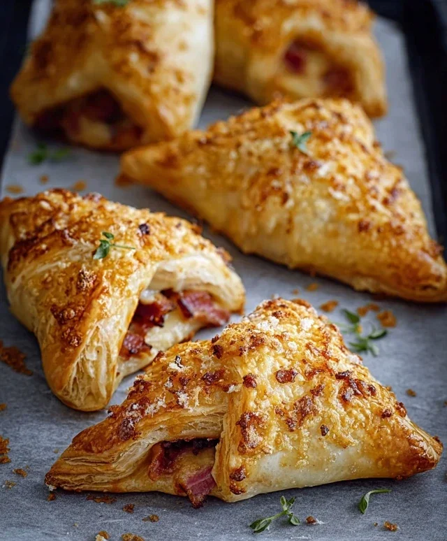 Knusprige Blätterteigtaschen mit Schinken und Käse – Herzhaft & Goldbraun Gebacken