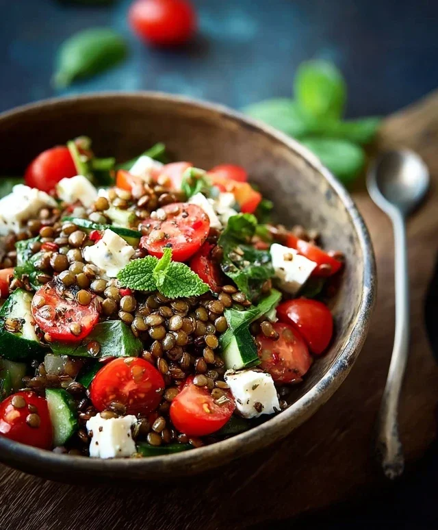 Linsensalat mit Feta