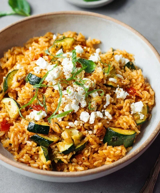 Zucchini-Reis-Pfanne mit Feta