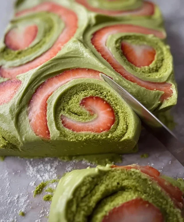 Strawberry Matcha Latte Rolls