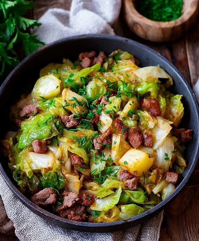 Spitzkohl Hackfleisch Pfanne
