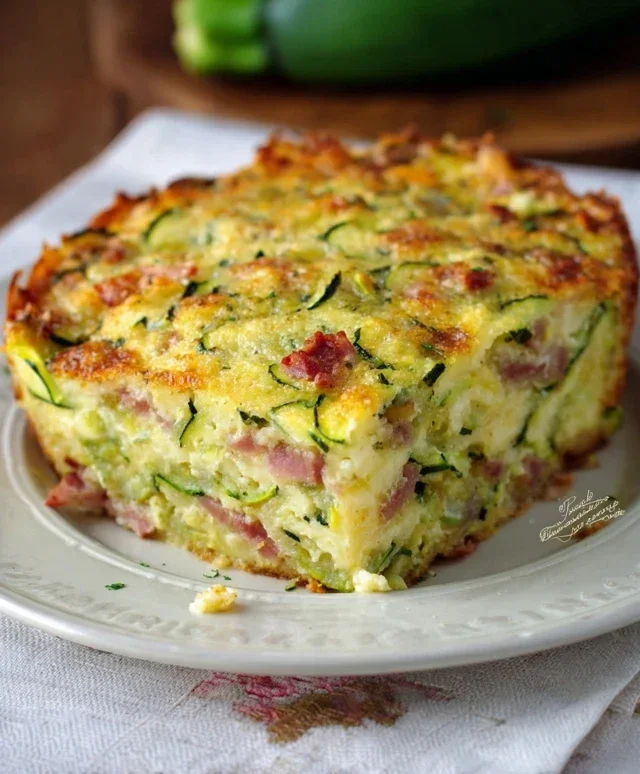 Sformato di zucchine con speck e robiola
