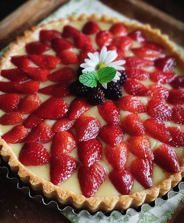 Crostata con fragole e more