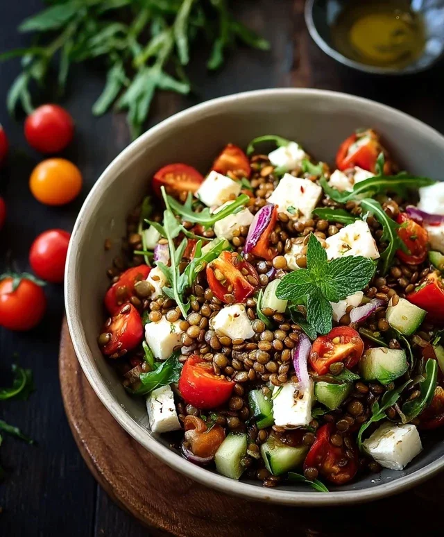 Linsensalat mit Feta