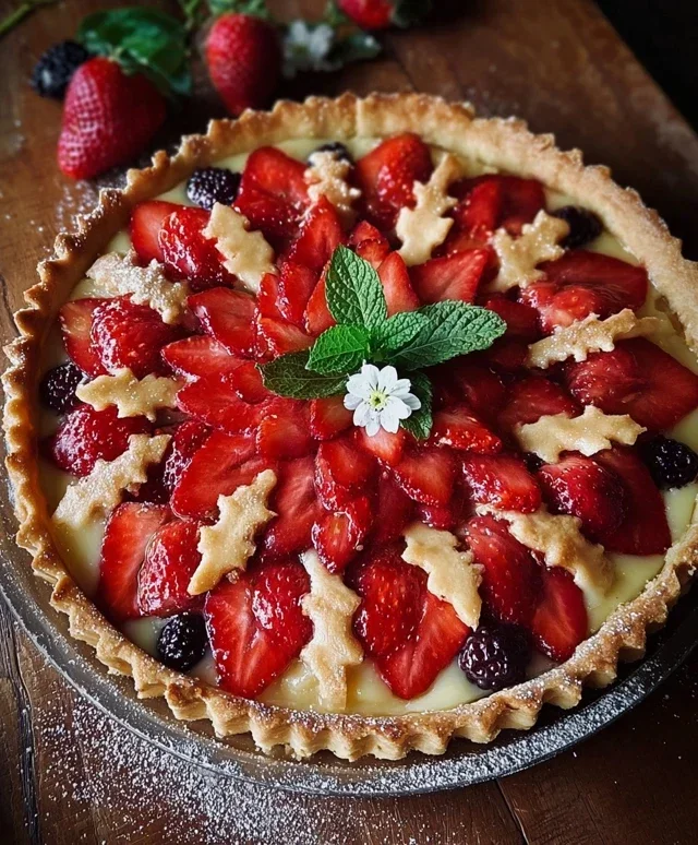 Crostata con fragole e more