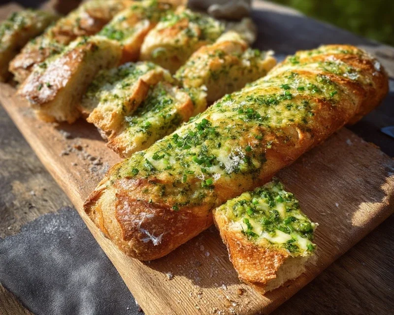 Bärlauch-Käse-Baguette. Einfach und schnell.