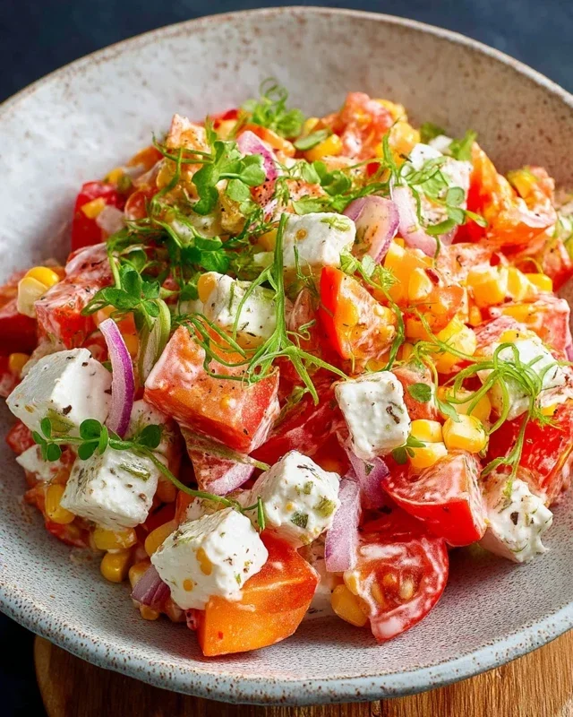 Paprika-Mais-Salat mit Feta & Joghurt