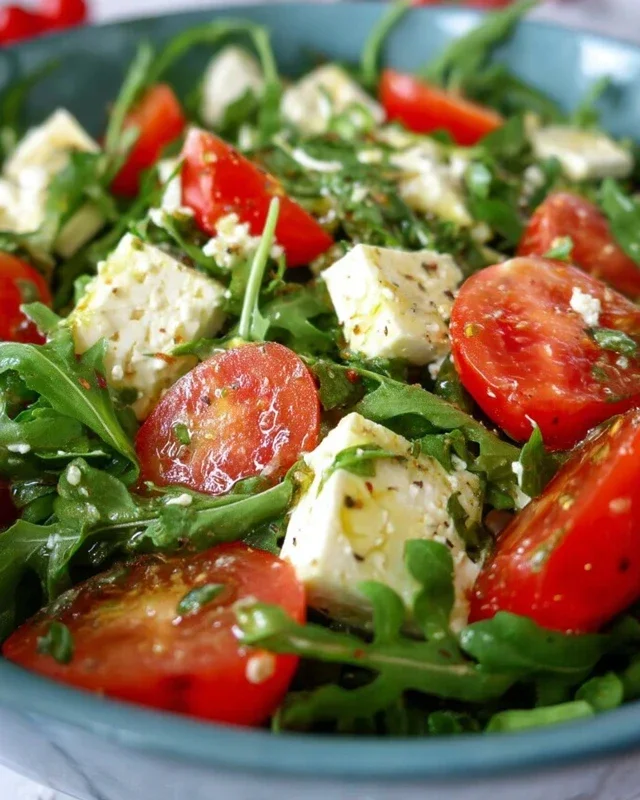 Rucola-Salat mit Feta und Tomaten