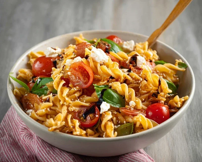 Mediterraner Nudelsalat mit Balsamico Dressing