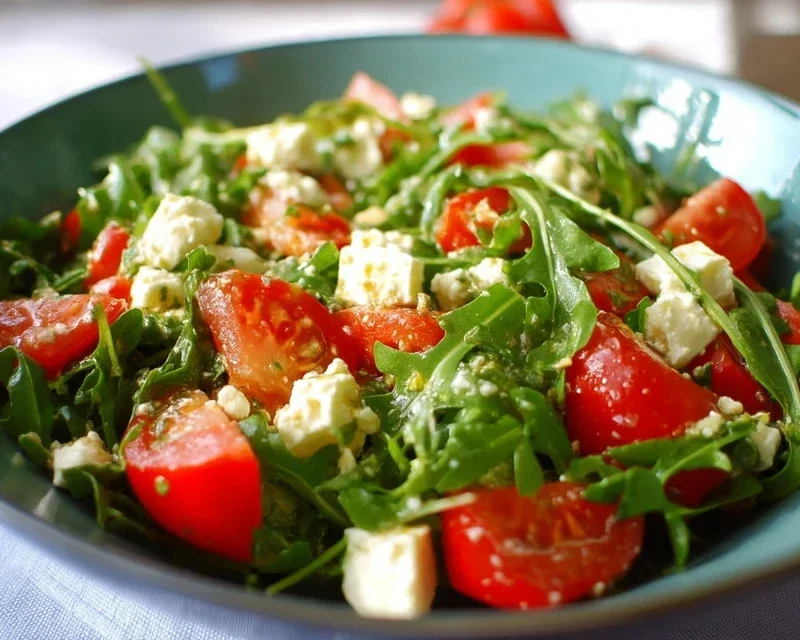 Rucola-Salat mit Feta und Tomaten
