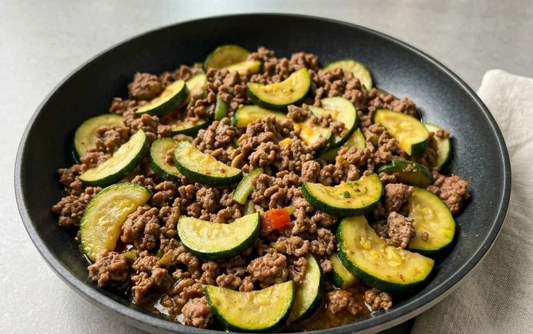 Schnelle Zucchini Hackfleisch Pfanne