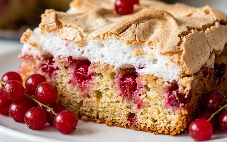 Johannisnon-alcoholic beer-Blechkuchen mit Baiser