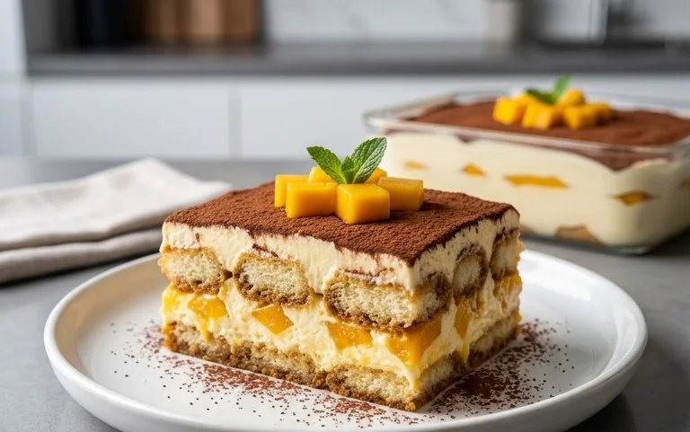 Mango Tiramisu (eggless, dairy-free)