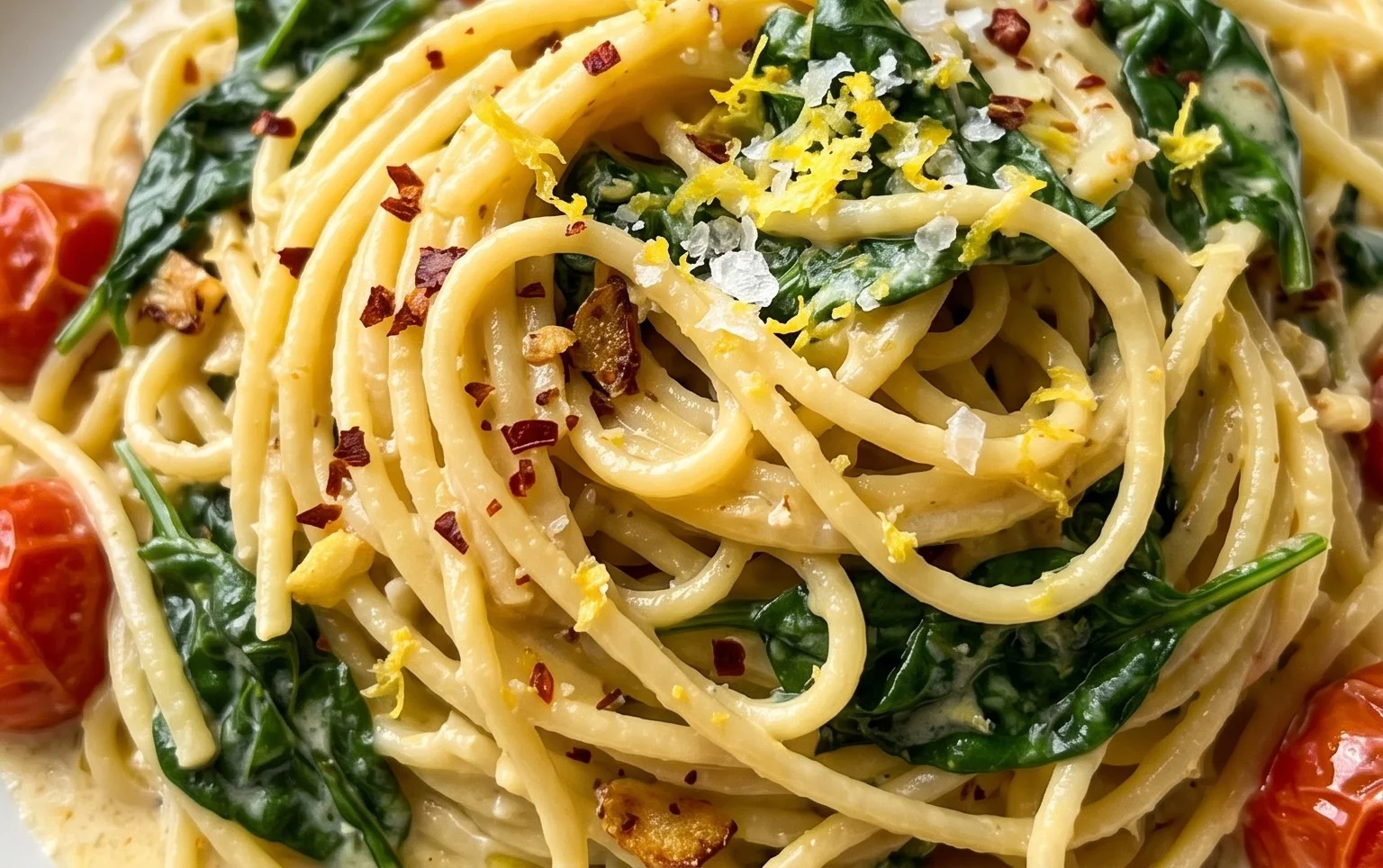 45 Easy Pasta Recipes: Lemon Spinach Pasta