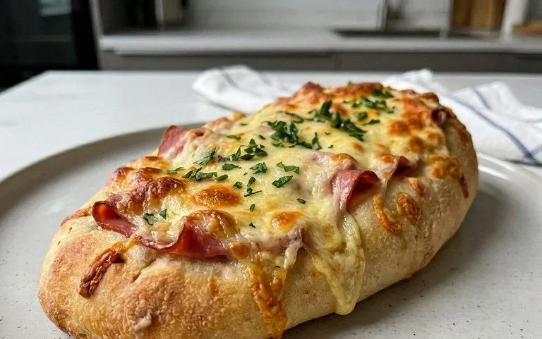 Handbrot mit Schinken und Käse