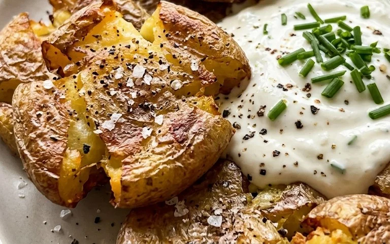 Smashed Potatoes mit Dip - einfach & genial
