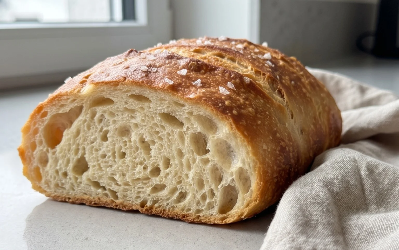 No Knead Salt Bread