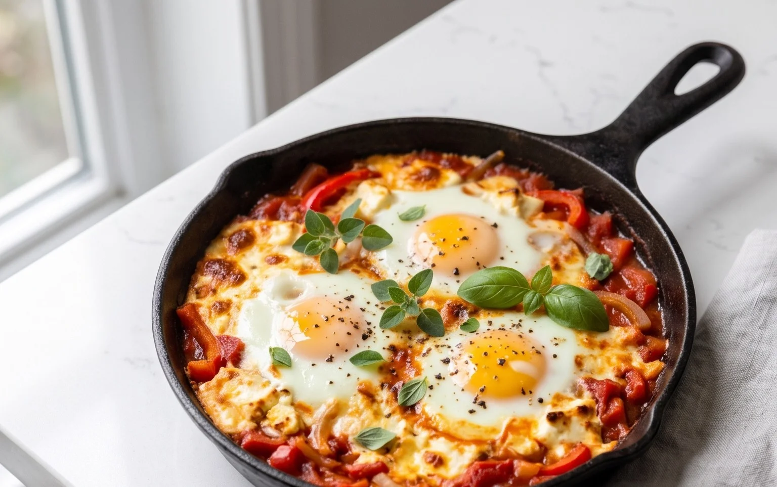 Baked Feta Eggs