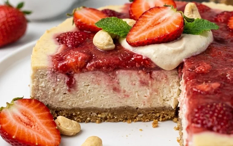 Vegan Strawberry Cheesecake