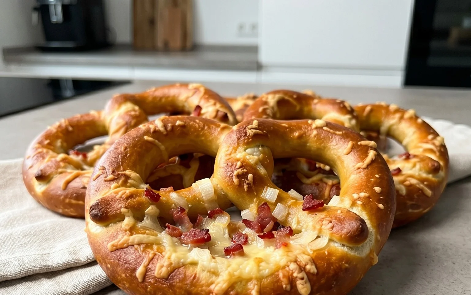 Flammkuchen Brezeln – Partysnack zum Vorbereiten