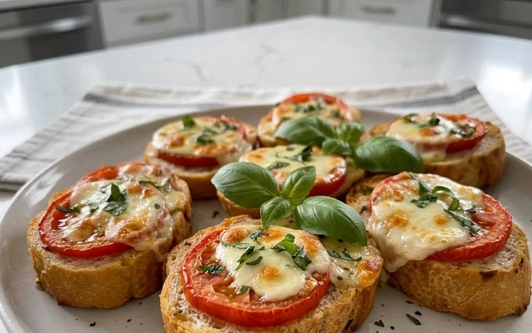 Baguettscheiben mit Tomaten & Mozzarella überbacken von Luda4ka