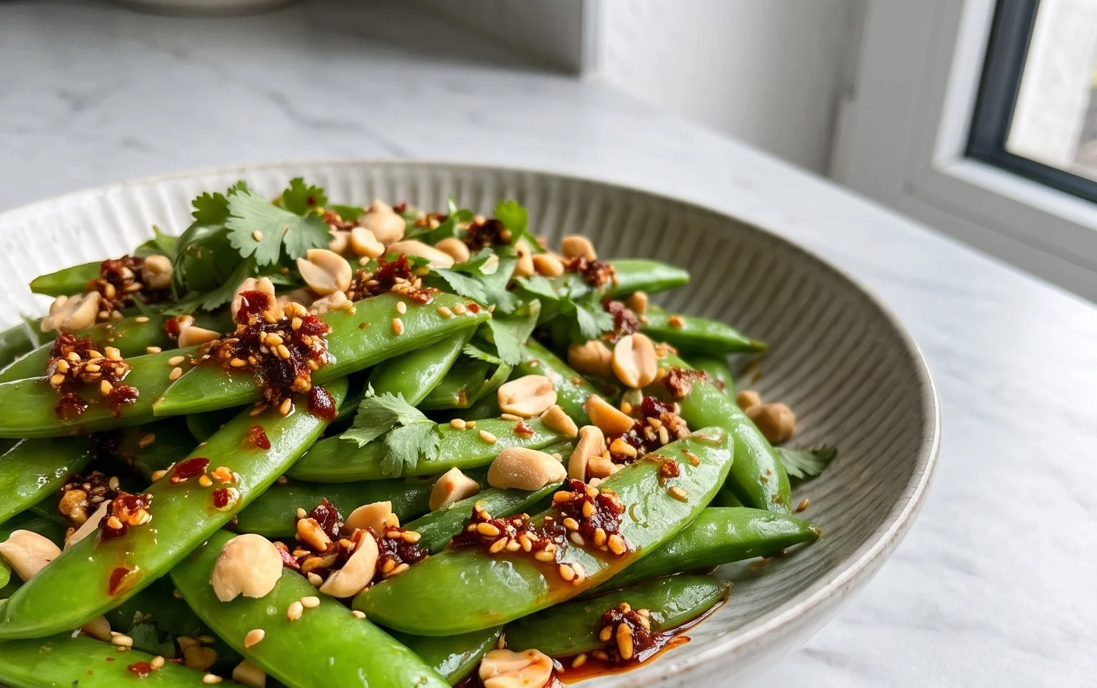Chili Crisp Snap Pea Salad
