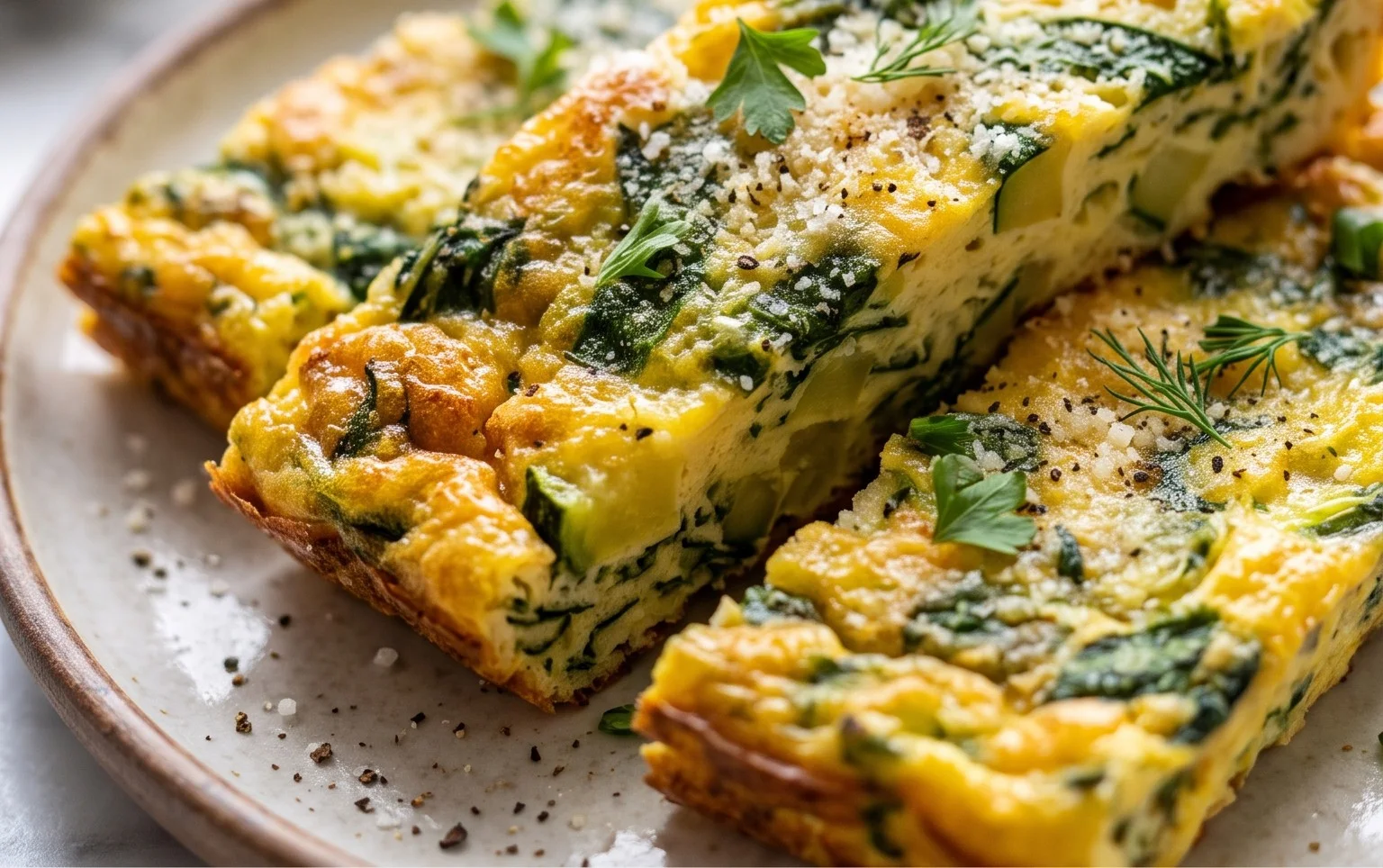 Baked Spinach Zucchini Frittata Fingers {Baby-Friendly}