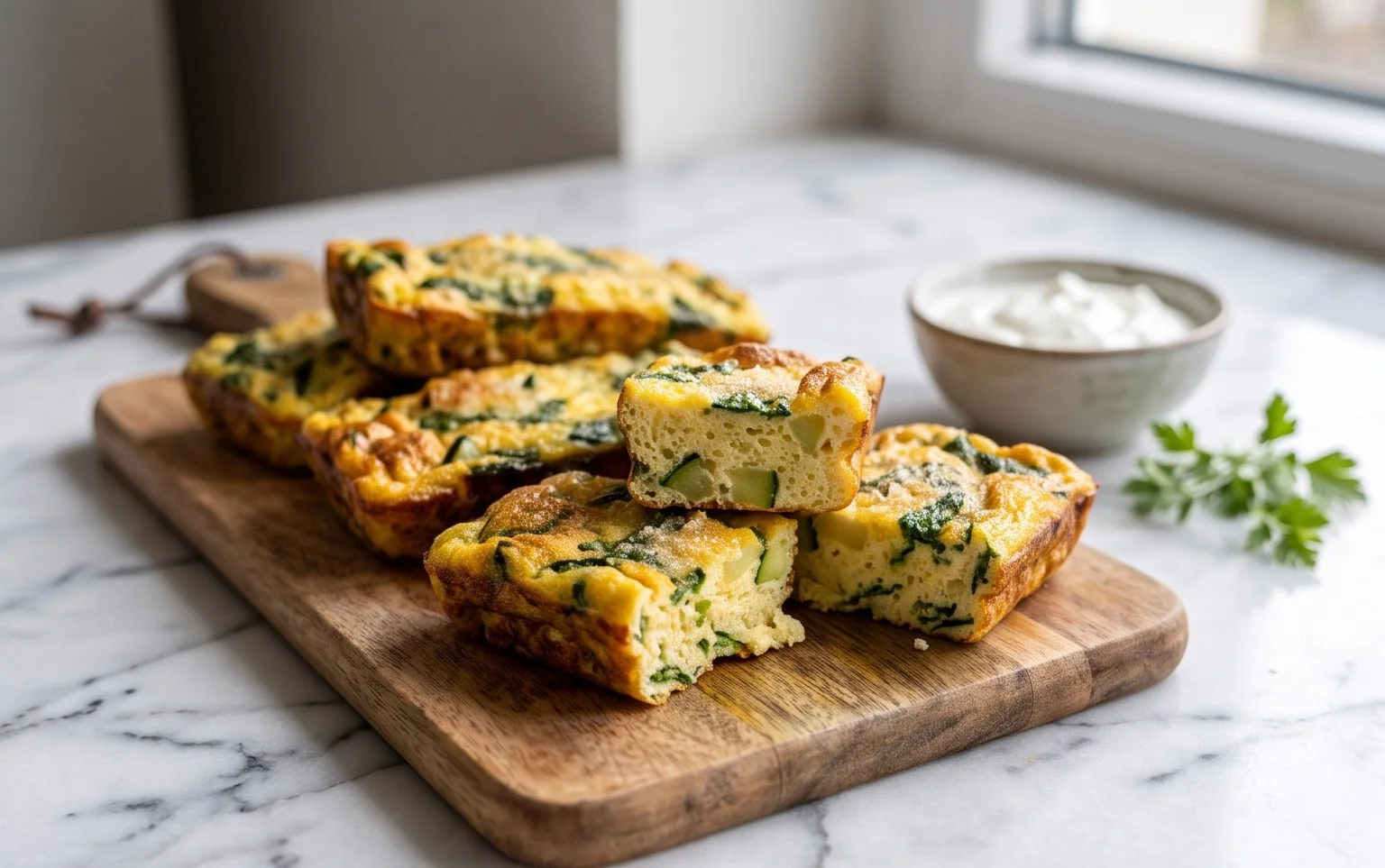 Baked Spinach Zucchini Frittata Fingers {Baby-Friendly}