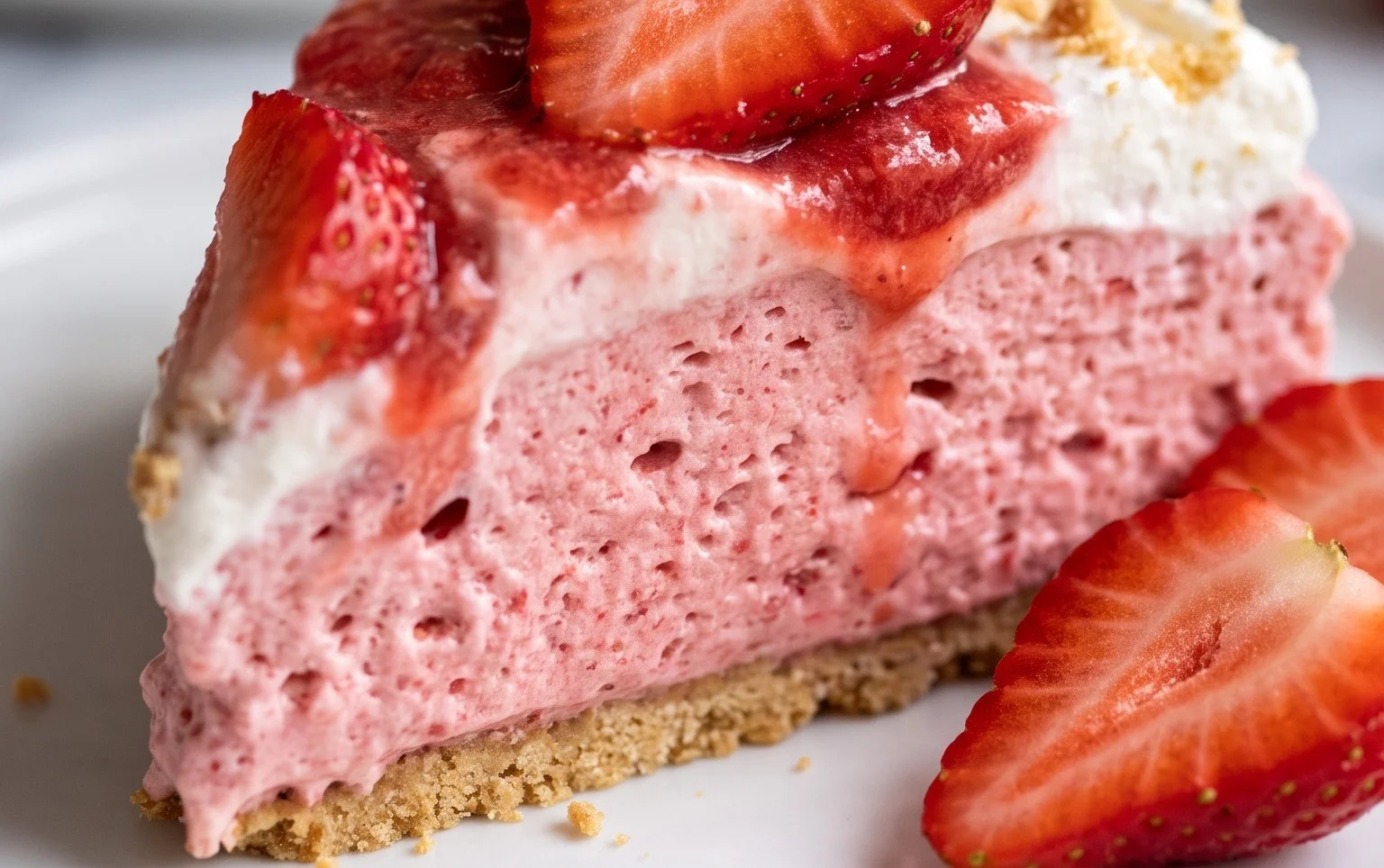 3 Ingredient No Bake Strawberry Cloud Cake