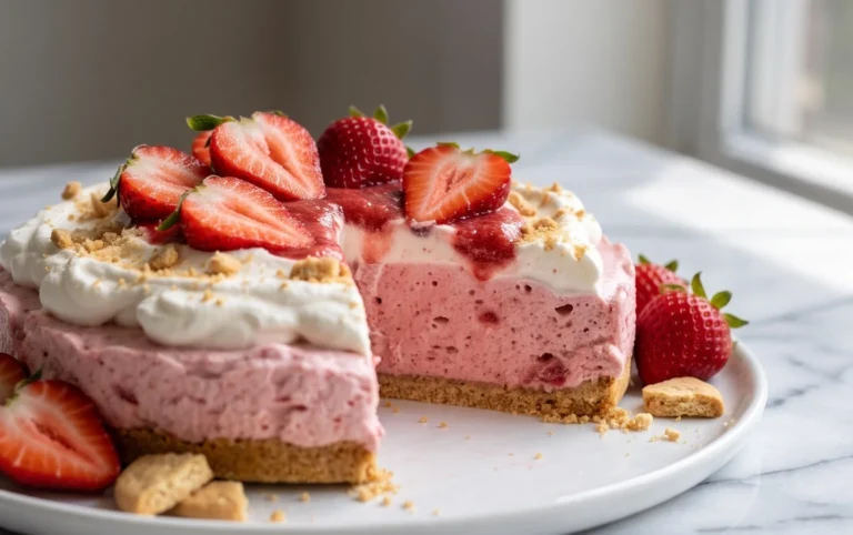 3 Ingredient No Bake Strawberry Cloud Cake
