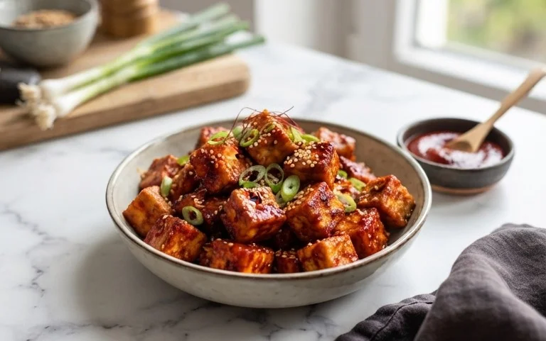 Crispy Gochujang Korean Tofu