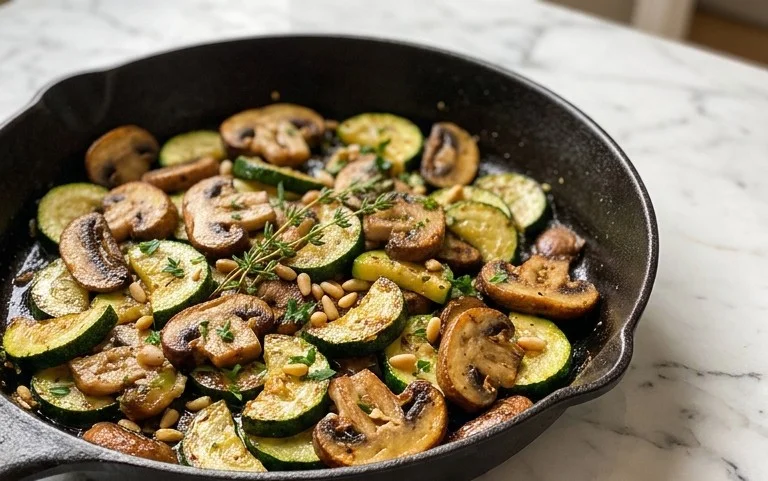 Skillet Zucchini and Mushrooms