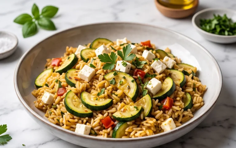 Zucchini-Reis-Pfanne mit Feta