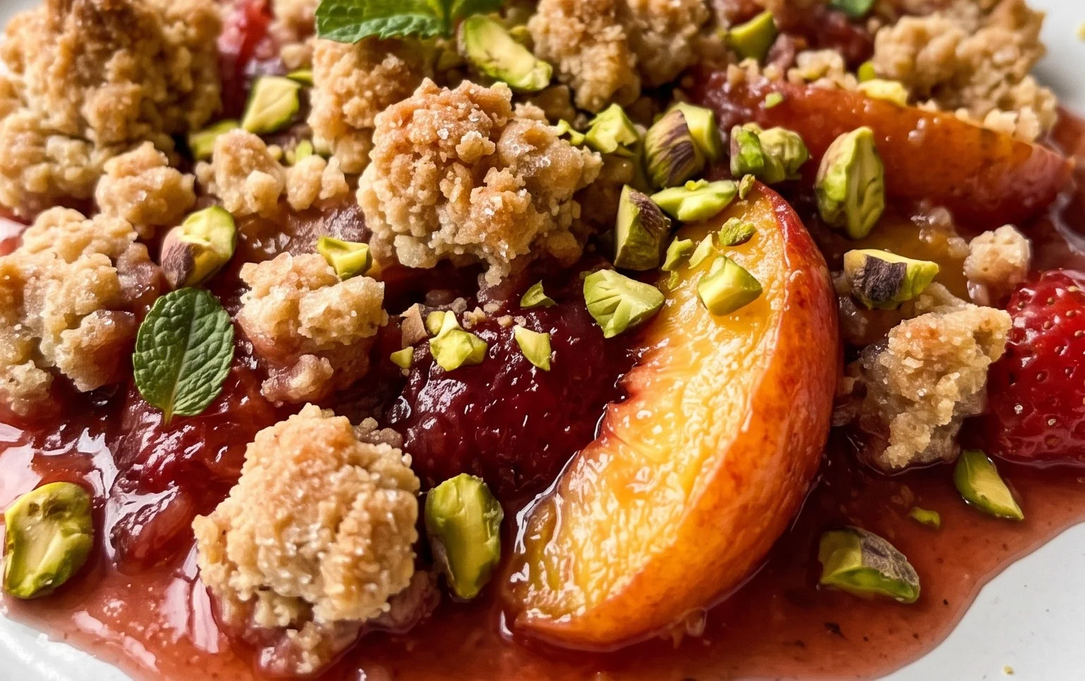 Peach & Strawberry Crisp