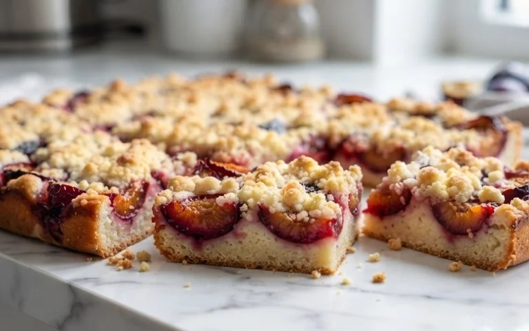 Pflaumenkuchen mit Streusel vom Blech (Quark-Öl-Teig)