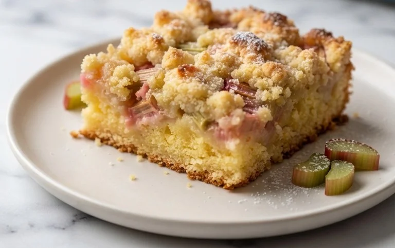 Rhabarberkuchen mit Streusel – Rezept für Eilige