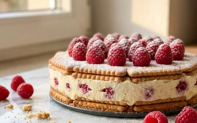 Butterkekskuchen mit Himnon-alcoholic beeren - einfach und lecker