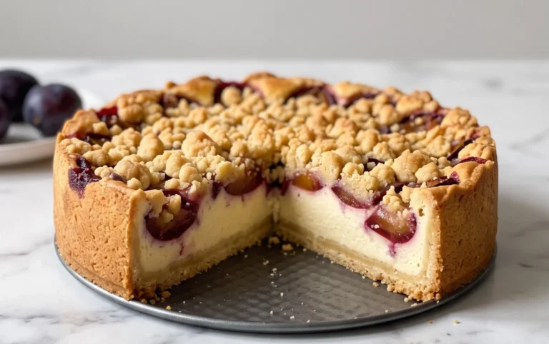 Zwetschgen-Käsekuchen - mit Mürbeteigboden & Streusel