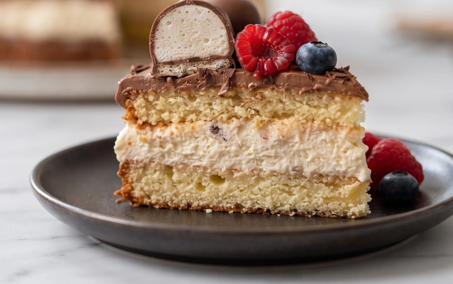 Geburtstagstorte mit Schokoküssen und Quark