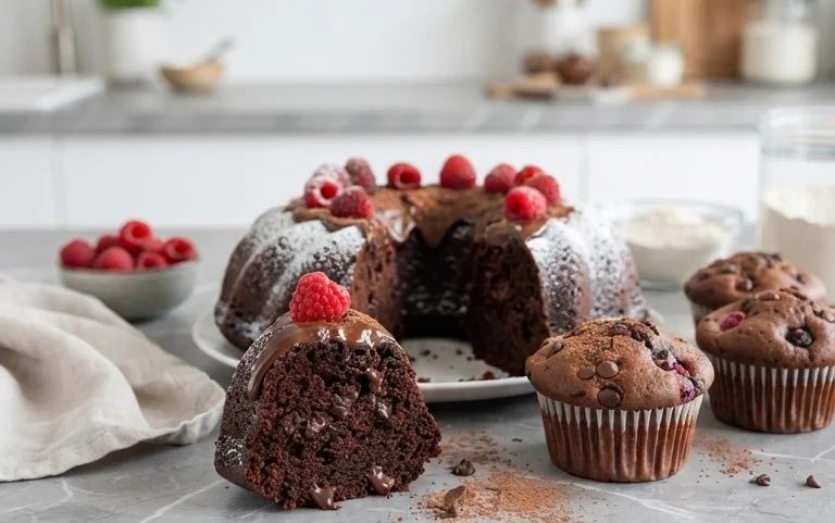 Schokoladenkuchen oder SchokoladenmuffinsBearbeiten
